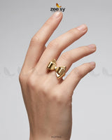 Structural Gilded Droplet Open Ring
