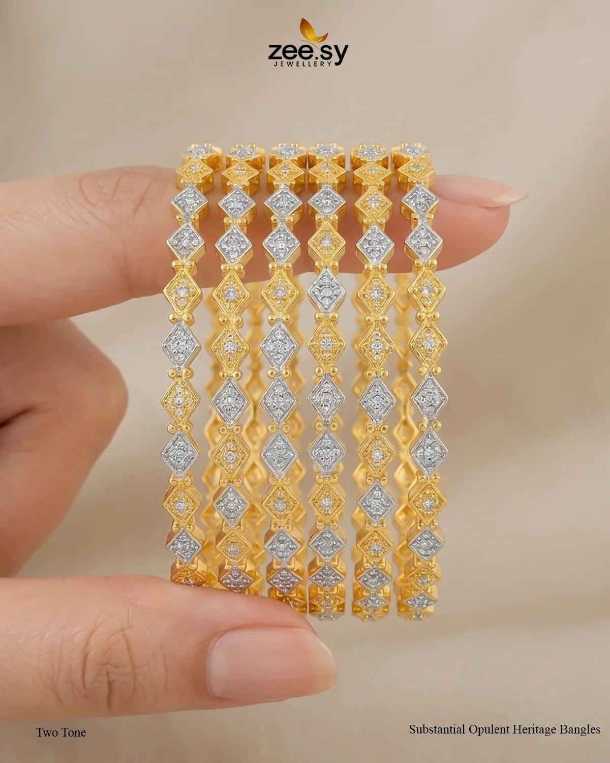 Substantial Opulent Heritage Bangles - Two Tone BANGLES - Zeesy Jewellery Pakistan | Premium Artificial & Imitation Jewellery