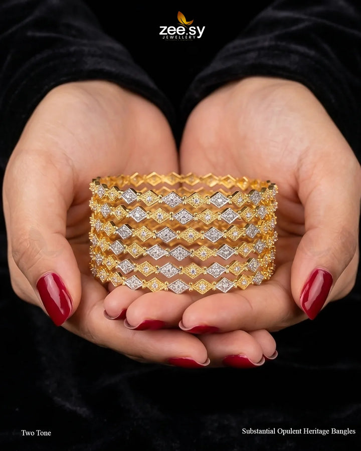 Substantial Opulent Heritage Bangles - Two Tone BANGLES - Zeesy Jewellery Pakistan | Premium Artificial & Imitation Jewellery