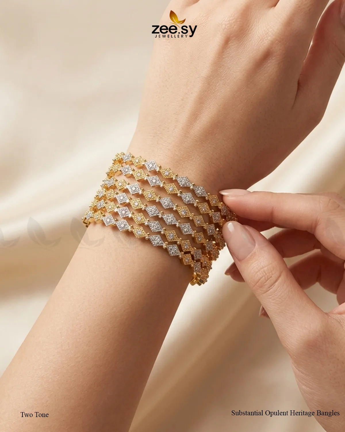 Substantial Opulent Heritage Bangles - Two Tone BANGLES - Zeesy Jewellery Pakistan | Premium Artificial & Imitation Jewellery