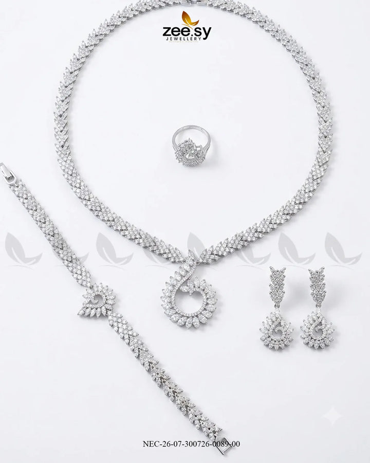 Swirling Leaf AD Necklace Set