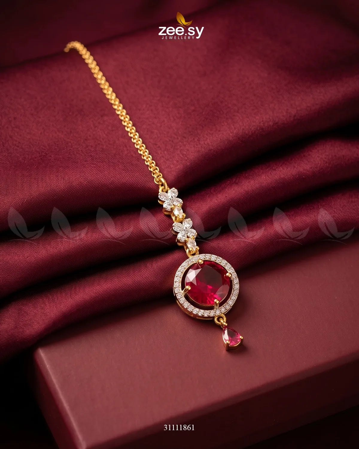 Fuchsia Talia Bindiya by RHS09, traditional decorative bindiya with intricate design for festive or cultural wear