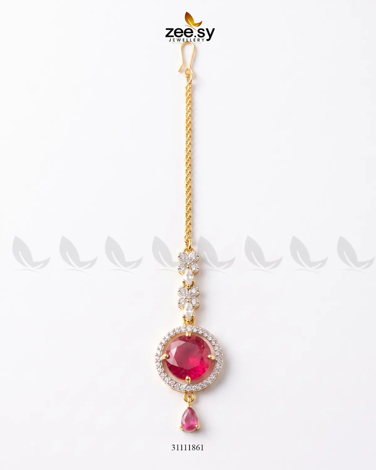 Fuchsia Talia Bindiya from RHS09 featuring intricate design, perfect for traditional Indian jewelry and bindi accessories.