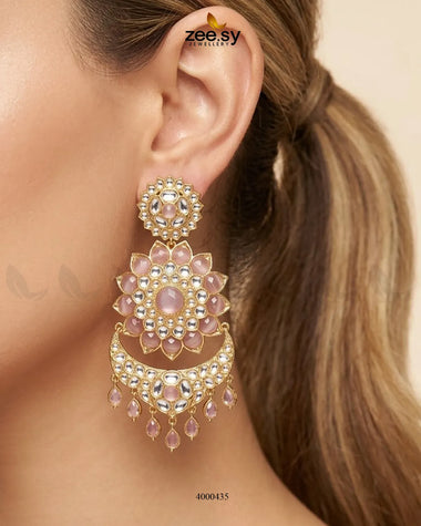 Tara Scalloped Kundan Bindiya Earrings Earrings - Zeesy Jewellery Pakistan | Premium Artificial & Imitation Jewellery