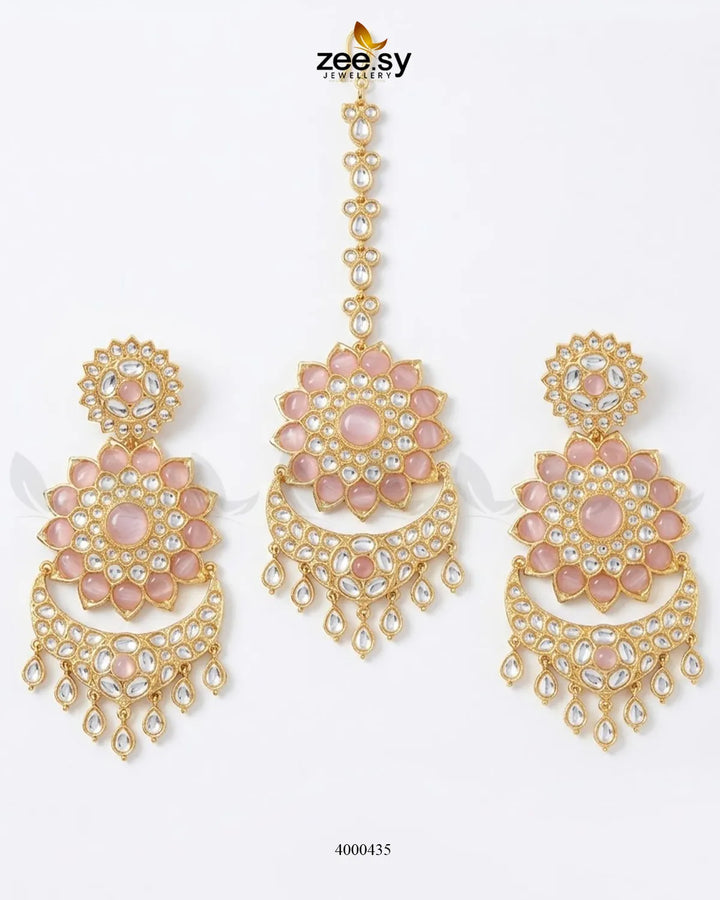 Tara Scalloped Kundan Bindiya Earrings Earrings - Zeesy Jewellery Pakistan | Premium Artificial & Imitation Jewellery
