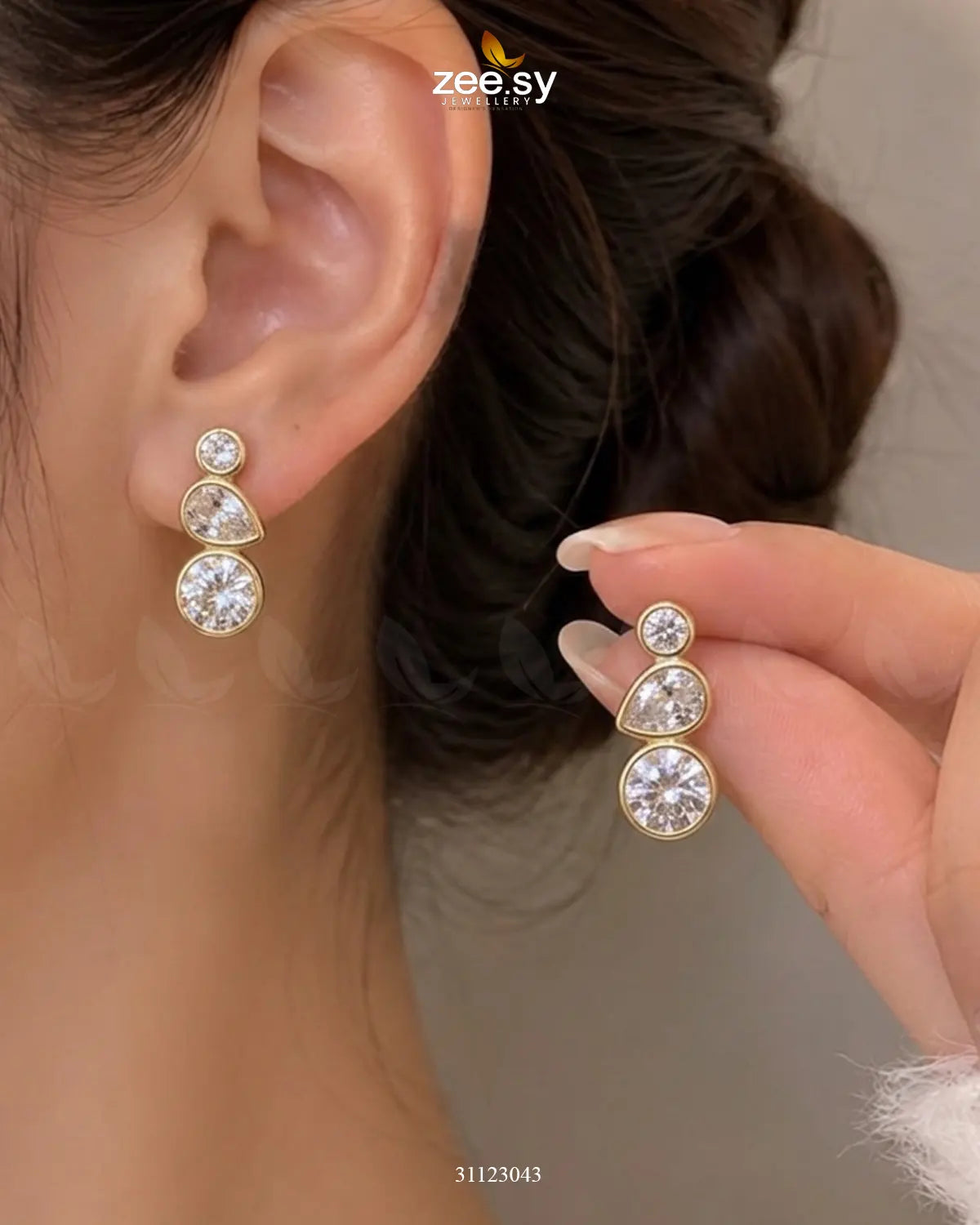 Tatiana Glam Crystal Studs Earrings Earrings - Zeesy Jewellery Pakistan | Premium Artificial & Imitation Jewellery