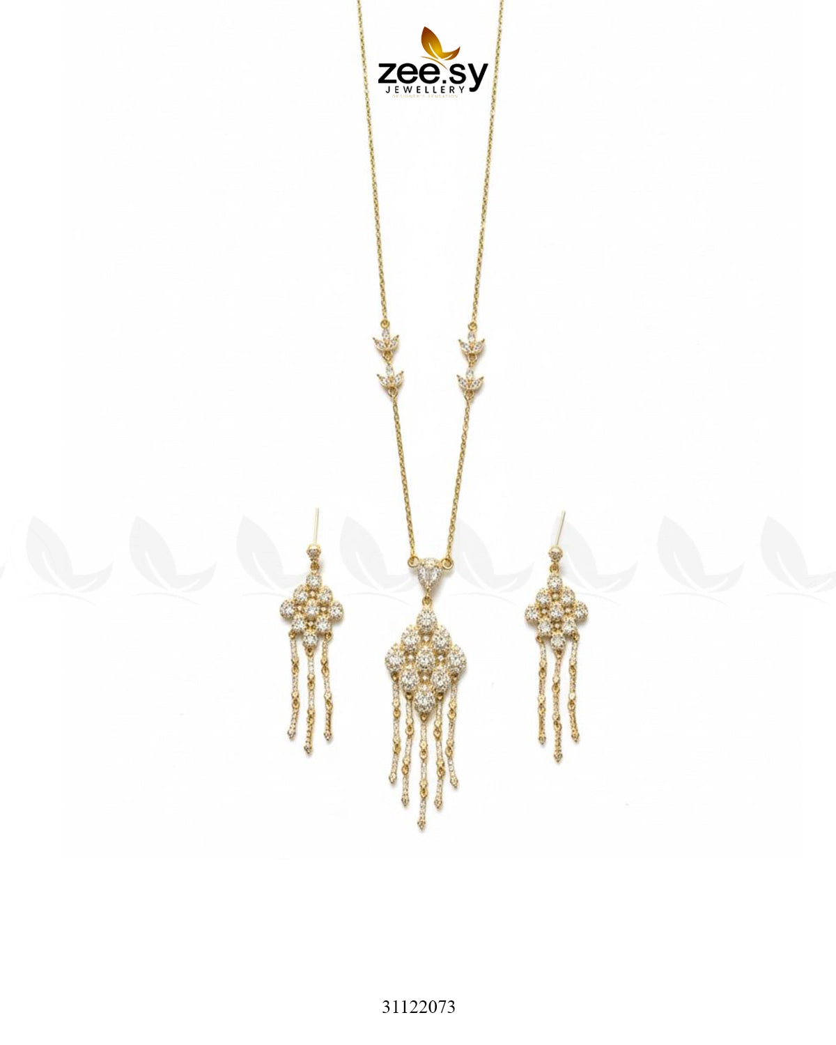 Tonel Oval Gem Wreath Necklace Set - Zeesy Jewellery