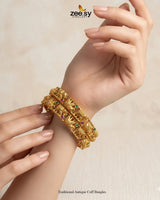 Traditional Antique Cuff Bangles Bangles - Zeesy Jewellery Pakistan | Premium Artificial & Imitation Jewellery