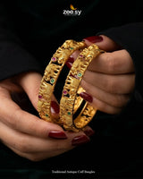 Traditional Antique Cuff Bangles Bangles - Zeesy Jewellery Pakistan | Premium Artificial & Imitation Jewellery