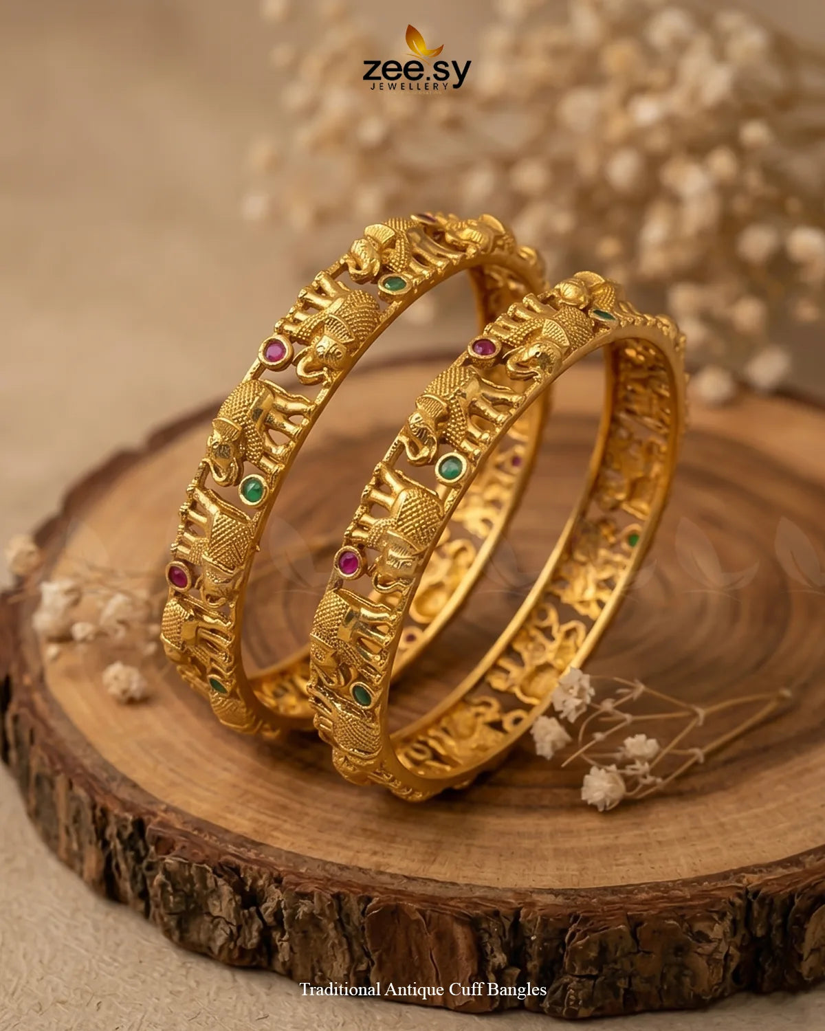 Traditional Antique Cuff Bangles Bangles - Zeesy Jewellery Pakistan | Premium Artificial & Imitation Jewellery