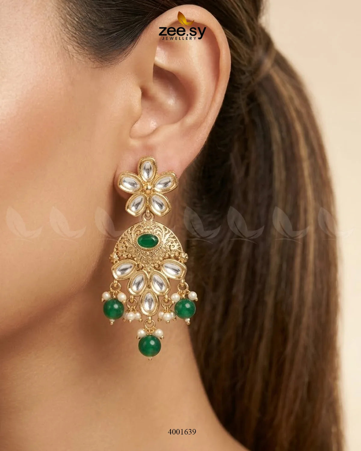 Traditional Crimson Beads Drop Earrings