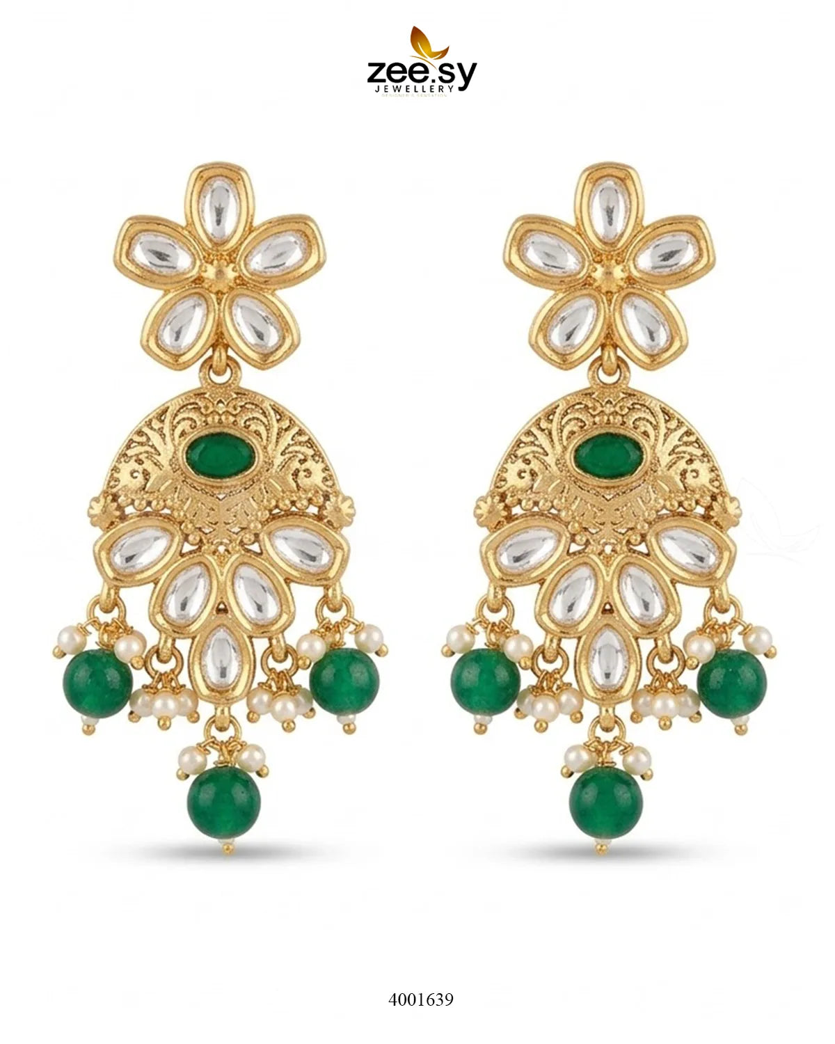 Traditional Crimson Beads Drop Earrings