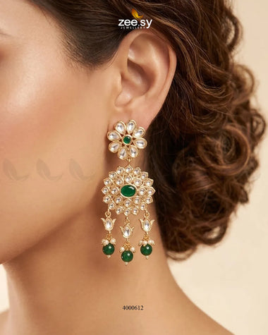Traditional Flower Pearl Drops Earrings