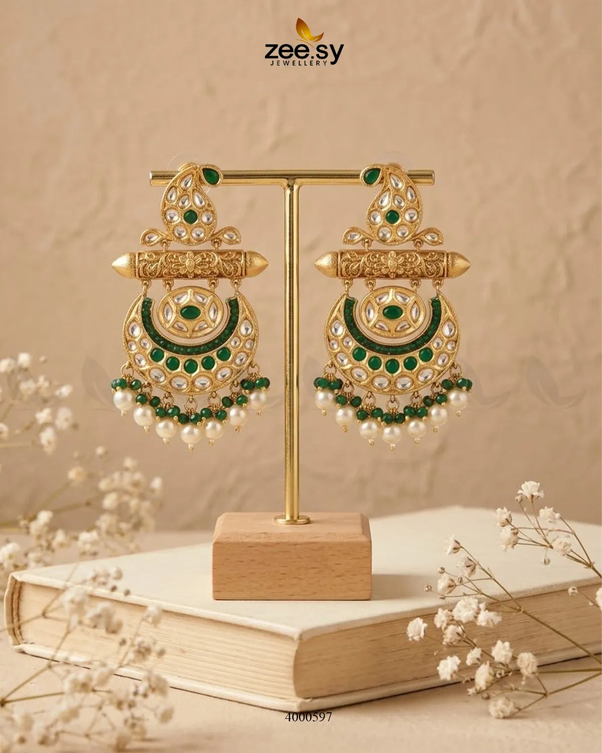 Traditional Pearls Danglers Earrings