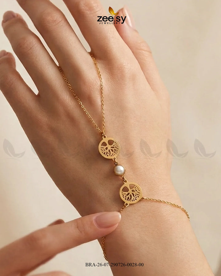 Tree Life Pearl Finger Bracelet