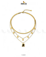 Trinity Triple Layered Stone Chain - Zeesy Jewellery