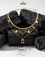 Trinity Triple Layered Stone Chain - Zeesy Jewellery