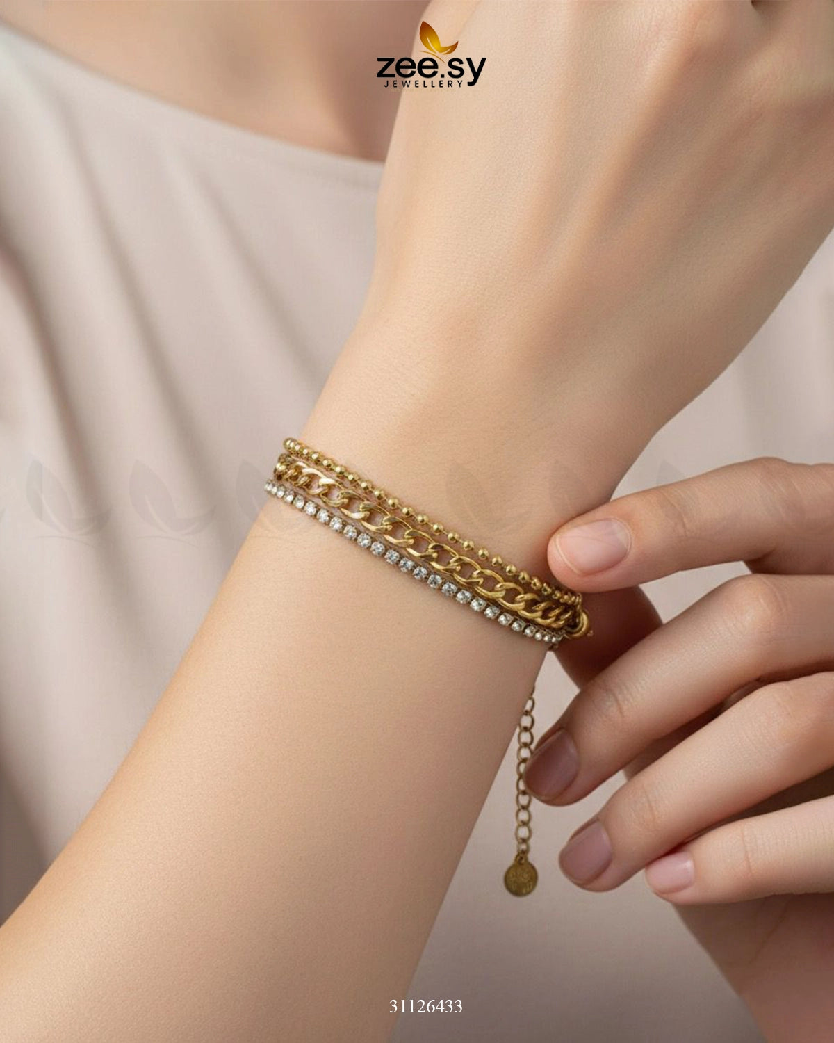 Triple Row Crystal Bracelet - Zeesy Jewellery