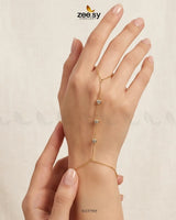 Triple Zirconia Hand Finger Bracelet
