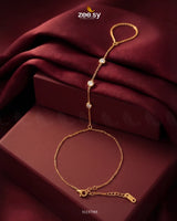 Triple Zirconia Hand Finger Bracelet