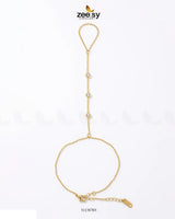 Triple Zirconia Hand Finger Bracelet