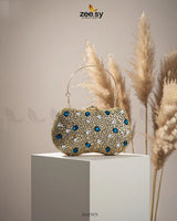 Tropical Azure Butterfly Clutch Bag