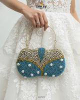 Tropical Azure Butterfly Clutch Bag - Zeesy Jewellery