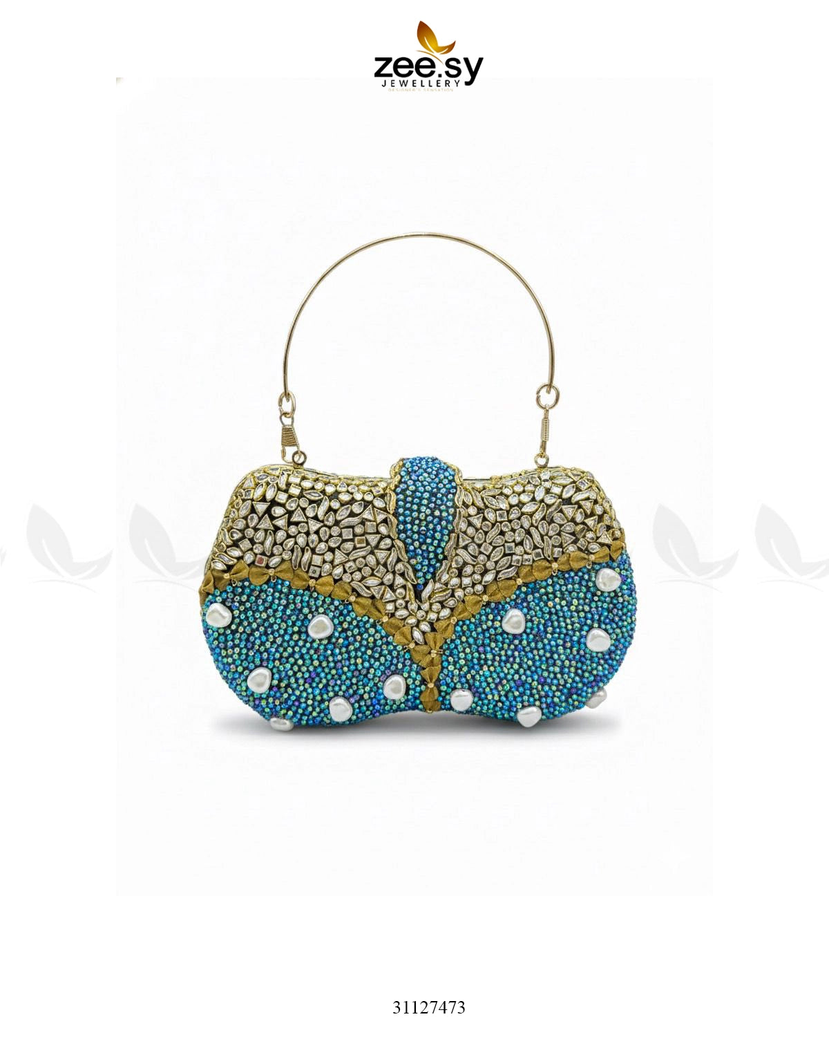 Tropical Azure Butterfly Clutch Bag - Zeesy Jewellery