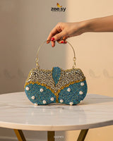 Tropical Azure Butterfly Clutch Bag - Zeesy Jewellery