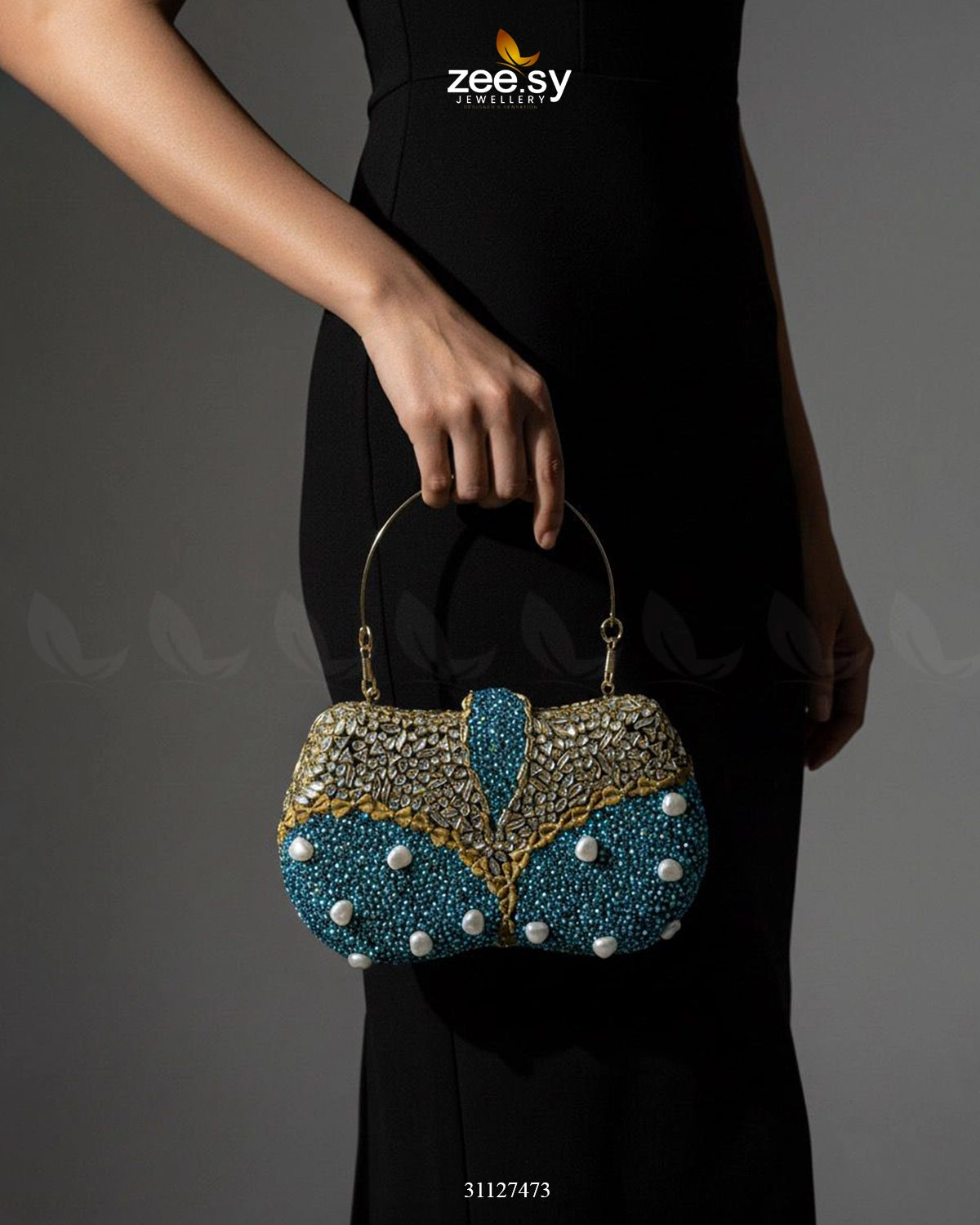 Tropical Azure Butterfly Clutch Bag - Zeesy Jewellery