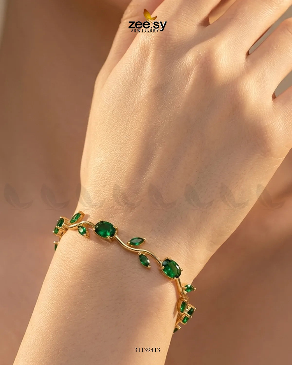 Tulip Cut Stones Floral Bracelet Finger Ring - Zeesy Jewellery Pakistan | Premium Artificial & Imitation Jewellery
