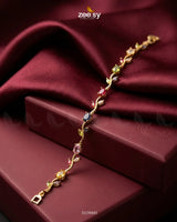 Tulip Cut Stones Floral Bracelet Finger Ring - Zeesy Jewellery Pakistan | Premium Artificial & Imitation Jewellery