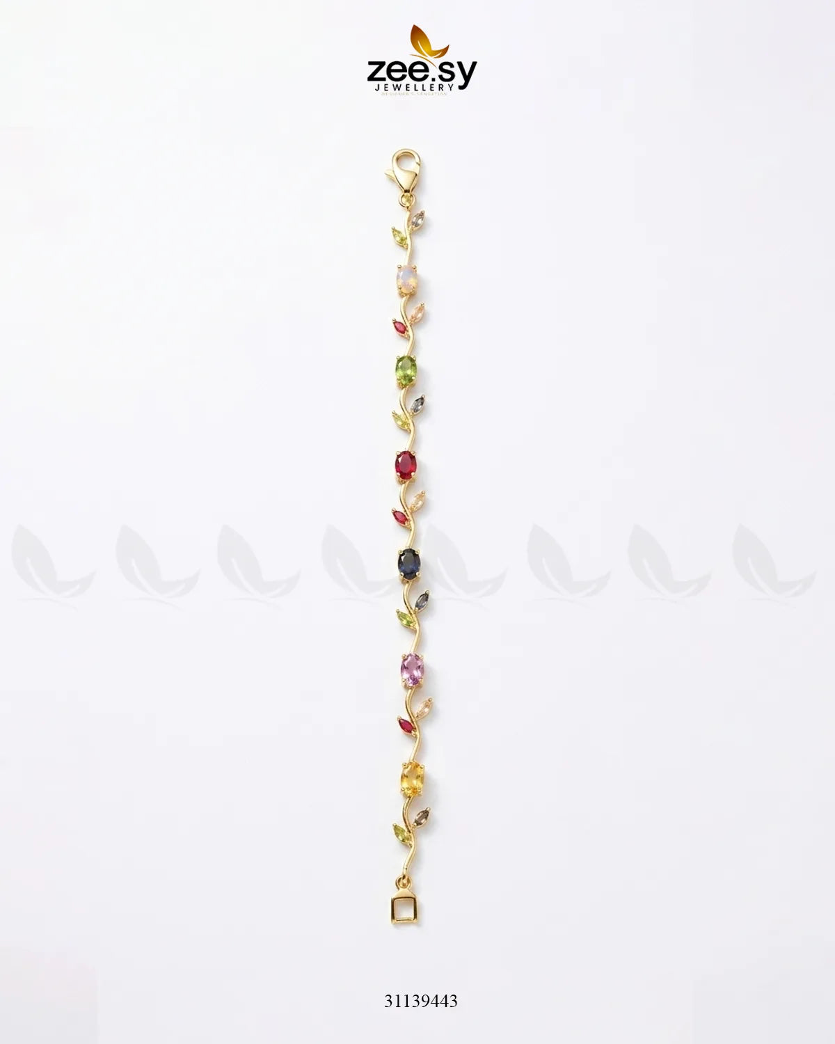 Tulip Cut Stones Floral Bracelet Finger Ring - Zeesy Jewellery Pakistan | Premium Artificial & Imitation Jewellery
