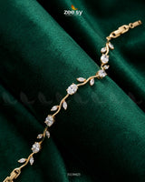 Tulip Cut Stones Floral Bracelet Finger Ring - Zeesy Jewellery Pakistan | Premium Artificial & Imitation Jewellery