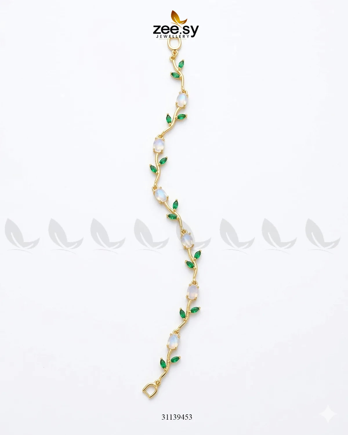 Tulip Cut Stones Floral Bracelet Finger Ring - Zeesy Jewellery Pakistan | Premium Artificial & Imitation Jewellery