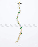 Tulip Cut Stones Floral Bracelet Finger Ring - Zeesy Jewellery Pakistan | Premium Artificial & Imitation Jewellery