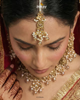 Tulshi Antique Pearl Necklace Set - Zeesy Jewellery