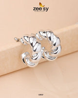 Twisted Hoop Earring Silver - Zeesy Jewellery