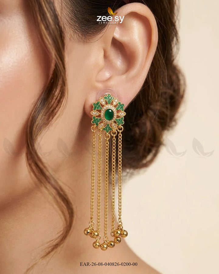 Velmira Ghungroo Zircon Earrings