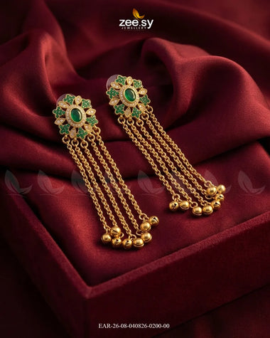 Velmira Ghungroo Zircon Earrings