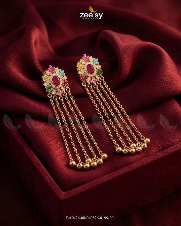 Velmira Ghungroo Zircon Earrings