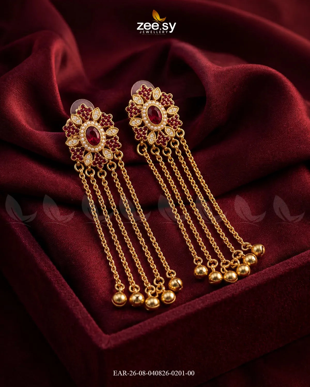 Velmira Ghungroo Zircon Earrings