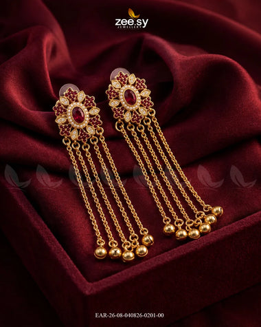 Velmira Ghungroo Zircon Earrings