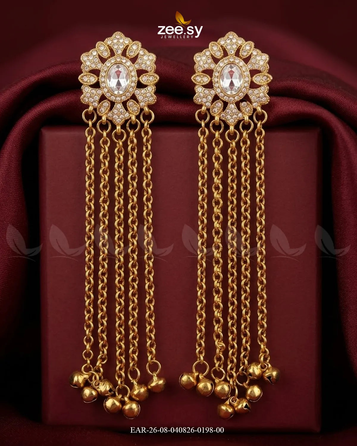 Velmira Ghungroo Zircon Earrings