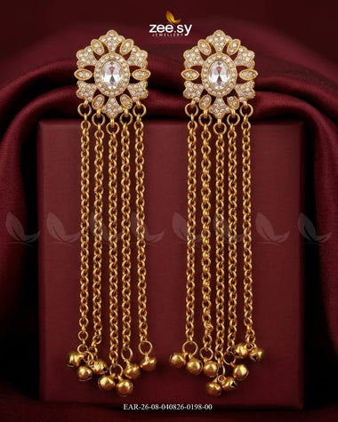 Velmira Ghungroo Zircon Earrings