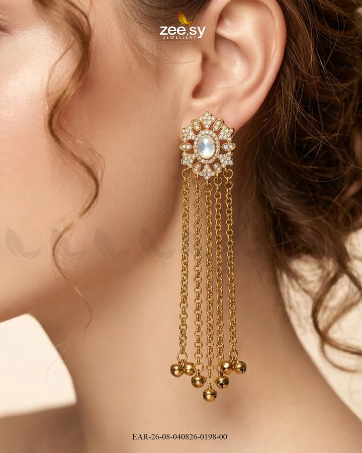 Velmira Ghungroo Zircon Earrings
