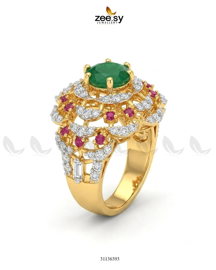 Velora Circle Bold Stone Ring Finger Ring - Zeesy Jewellery Pakistan | Premium Artificial & Imitation Jewellery