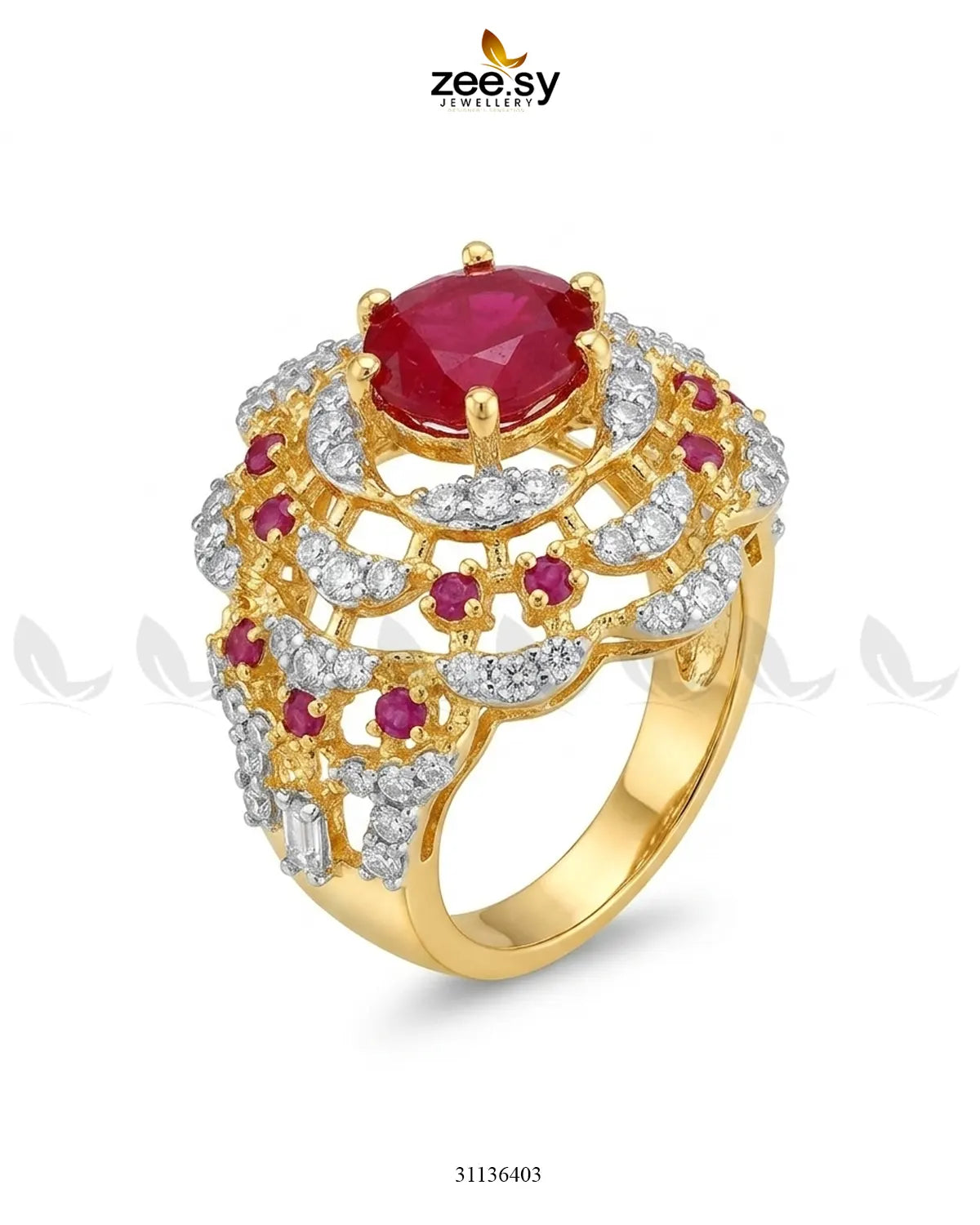 Velora Circle Bold Stone Ring Finger Ring - Zeesy Jewellery Pakistan | Premium Artificial & Imitation Jewellery