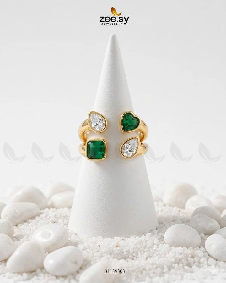 Velora Zirconia Stone Ring Finger Ring - Zeesy Jewellery Pakistan | Premium Artificial & Imitation Jewellery