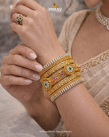 Veridian Bloom Filigree Bangles BANGLES - Zeesy Jewellery Pakistan | Premium Artificial & Imitation Jewellery